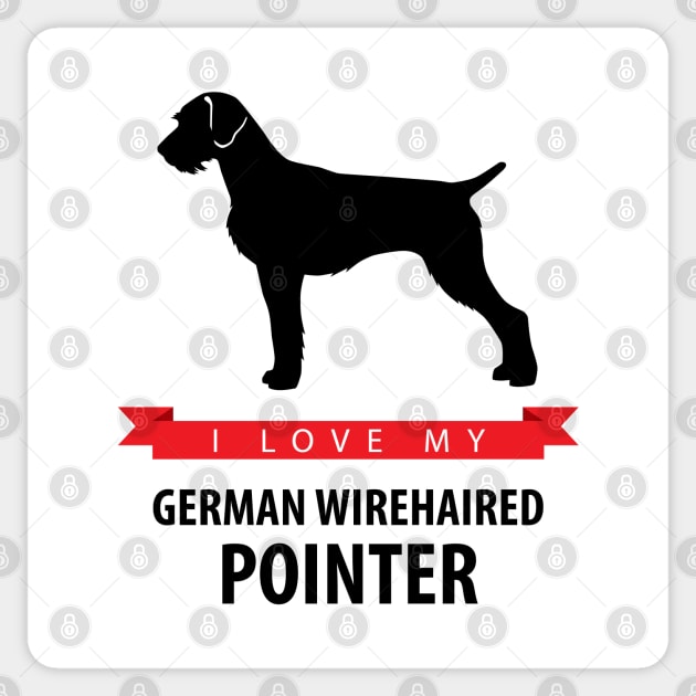 I Love My German Wirehaired Pointer Sticker by millersye